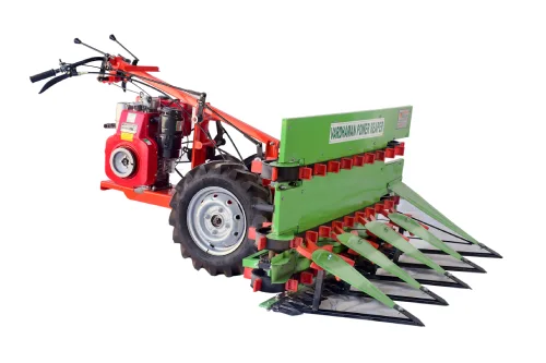 Vardhman Power Reaper harvesting paddy in Indian fields,